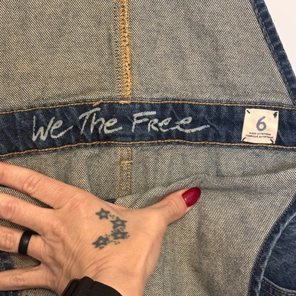 Free people We The Free Blue Denim Women's Overalls - Picture 2 of 3